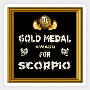 Scorpio Birthday Gift Gold Medal Award Winner Sticker